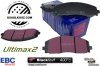 Przednie klocki Ultimax2 + NAWIERCANE NACINANE tarcze hamulcowe 330mm EBC seria GD Chrysler Voyager Town Country 2012-2016