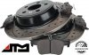 Tylne klocki + WIERCONE NACINANE tarcze hamulcowe ATM 316mm BLACK Ford Fusion Sport 2,7 V6 2017-2019