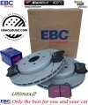 Tylne klocki Ultimax2 + NACINANE tarcze hamulcowe EBC seria USR Jeep Grand Cherokee SRT / Trackhawk
