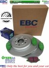 Tylne klocki GreenStuff + tarcze hamulcowe 330mm EBC seria Premium Ford Flex 2009-2019