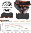 Przednie klocki DBA Xtreme Performance + NACINANE tarcze hamulcowe 352mm DBA seria 4000 T3 Ford Mustang 2015-