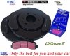 Przednie klocki Ultimax2 + tarcze hamulcowe EBC seria Premium Lincoln Navigator 2011-