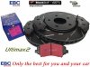 Przednie klocki Ultimax2 + NACINANE tarcze hamulcowe 302mm EBC seria USR Dodge Journey -2012
