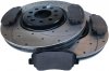 Przednie klocki + WIERCONE nacinane tarcze hamulcowe 330mm BLACK Chrysler 200 2015-