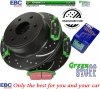 Tylne klocki GreenStuff + NAWIERCANE NACINANE tarcze EBC seria GD Chevrolet Suburban 1500 2007-2020