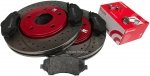 Przednie klocki BREMBO + WIERCONE tarcze hamulcowe 303mm RED Dodge Caravan 2008-
