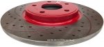 Tylna WIERCONA nacinana tarcza hamulcowa 328mm RED Dodge Caravan 2012-