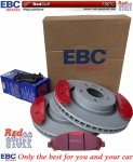 Przednie CERAMICZNE klocki RedStuff + tarcze hamulcowe 320mm EBC seria PREMIUM Ford Mustang 2015-