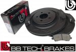 Tylne klocki + NACINANE wentylowane tarcze hamulcowe  330mm BB-TECH Ford Mustang 2015-