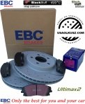 Przednie klocki Ultimax2 + WIERCONE NACINANE tarcze hamulcowe 320mm EBC seria GD Chrysler 300C RWD V6