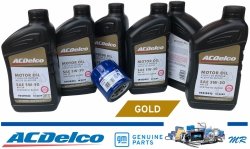 Filtr + olej silnikowy ACDelco Gold Synthetic Blend 5W30 API SP GF-6 Chevrolet Colorado 5,3 V8