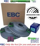 Tylne klocki GreenStuff + WENTYLOWANE tarcze hamulcowe EBC seria PREMIUM Dodge Challenger