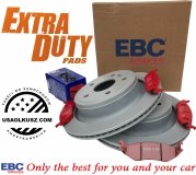 Tylne klocki EXTRA DUTY ED+ + tarcze hamulcowe EBC PREMIUM Dodge RAM 1500 2003-