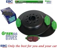 Tylne klocki GreenStuff + tarcze hamulcowe 330mm EBC seria Premium Ford Taurus 2008-