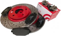 Tylne klocki BREMBO + WIERCONE tarcze hamulcowe 328mm RED Lancia Voyager