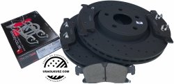 Przednie klocki + WIERCONE NACINANE tarcze hamulcowe 350mm Dodge Durango 2011-