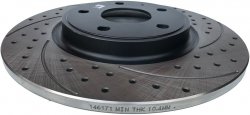 Tylna WIERCONA nacinana tarcza hamulcowa 328mm BLACK Dodge Caravan 2012-