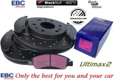 Przednie klocki Ultimax2 + NAWIERCANE NACINANE tarcze hamulcowe 330mm EBC seria GD Chevrolet Avalanche 1500 2009-