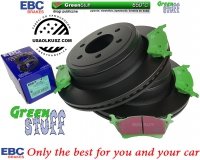 Tylne klocki GreenStuff + tarcze hamulcowe 348mm EBC seria PREMIUM manualny postojowy Ford F-150 F150 2012-