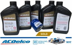 Filtr + olej silnikowy ACDelco Gold Synthetic Blend 5W30 API SP GF-6 GMC Canyon L4