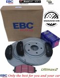 Przednie klocki Ultimax2 + NACINANE tarcze hamulcowe 330mm EBC seria USR Dodge Caravan 2012-