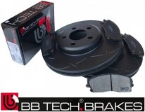 Przednie klocki + NACINANE tarcze hamulcowe 320mm BB-TECH Lancia Thema
