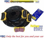 Przednie klocki YellowStuff + NACINANE tarcze hamulcowe 360mm EBC seria USR Dodge Challenger SRT Scat Pack