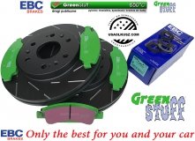 Przednie klocki GreenStuff + NACINANE tarcze hamulcowe 330mm EBC seria USR GMC Savana 1500 2009-2014