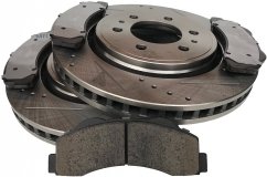 Przednie klocki + WIERCONE tarcze hamulcowe Lincoln Navigator 2010-2021