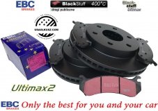 Przednie klocki Ultimax2 + tarcze hamulcowe EBC seria PREMIUM Chevrolet Express 2003-2008