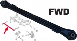 Wahacz przedni poprzeczny tylnego zawieszenia Jeep Renegade FWD 68246742AA