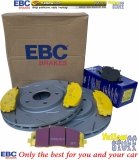 Przednie klocki YellowStuff + NACINANE tarcze hamulcowe 330mm EBC seria USR Chrysler Voyager Town Country 2012-