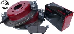 Tylne klocki BREMBO + WIERCONE NACINANE tarcze hamulcowe RED Plymouth Voyager