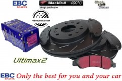 Przednie klocki Ultimax2 + NACINANE tarcze hamulcowe 330mm EBC seria USR Chevrolet Tahoe 2007-2008