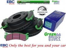 Przednie klocki GreenStuff + tarcze hamulcowe EBC seria PREMIUM GMC Savana -2008