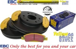 Przednie klocki YellowStuff + tarcze hamulcowe 330mm EBC seria PREMIUM GMC Sierra 1500 2008-