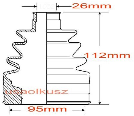 Osłona przegubu napędowego wewnętrznego przedniego Chevrolet Monte carlo 2000-2007