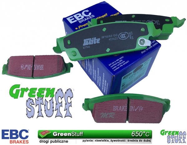 Tylne klocki GreenStuff + NAWIERCANE NACINANE tarcze EBC seria GD Chevrolet Suburban 1500 2007-2020
