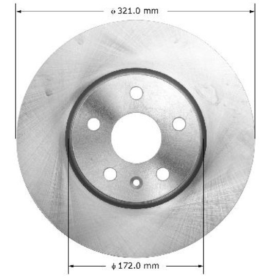 Przednia WIERCONA NACINANA tarcza hamulcowa RED 321mm Chevrolet Impala 2014-