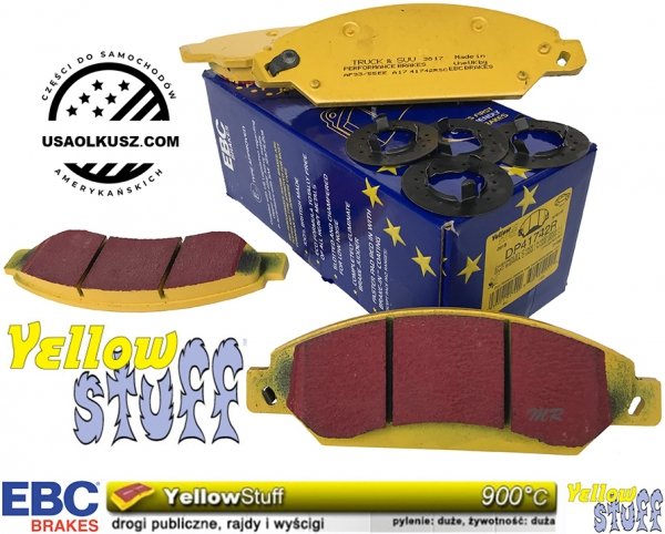 Przednie klocki YellowStuff + NACINANE tarcze hamulcowe 330mm EBC seria USR Chevrolet Avalanche 1500 2007-2008