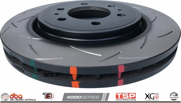 Przednie klocki DBA Xtreme Performance + NACINANE tarcze hamulcowe DBA seria 4000 T3 Lincoln Navigator 2007-2021