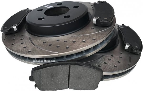 Przednie klocki + WIERCONE nacinane tarcze hamulcowe 320mm Chrysler 300C