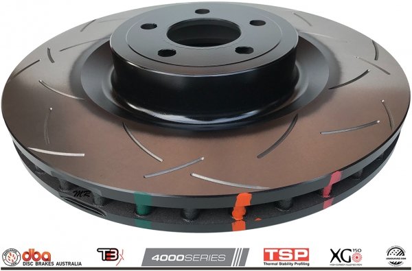 Przednie klocki RACE PERFORMANCE + tarcze hamulcowe DBA seria 4000 T3 Ford Mustang 5,0 V8 2015-