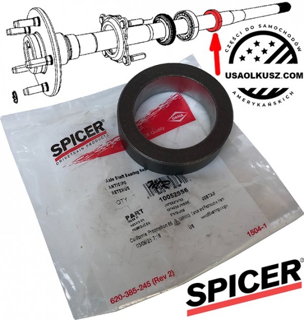 Pierścień osadczy łożyska półosi tylnego mostu 220MM DSE Jeep Wrangler JL Rubicon 2018- 68507421AA