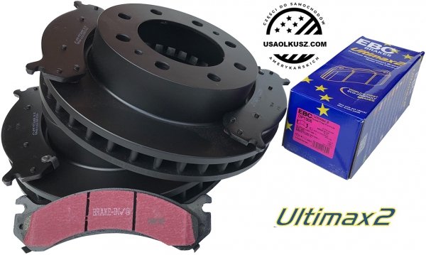 Przednie klocki Ultimax2 + tarcze hamulcowe EBC seria PREMIUM GMC Savana 2500 2003-2019