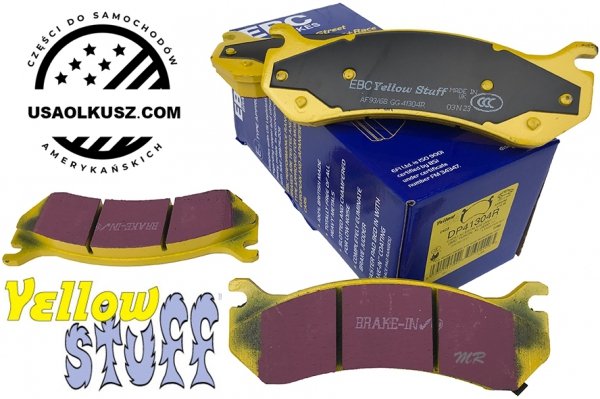 Przednie klocki YellowStuff + NAWIERCANE NACINANE tarcze hamulcowe EBC seria GD GMC Yukon -2006