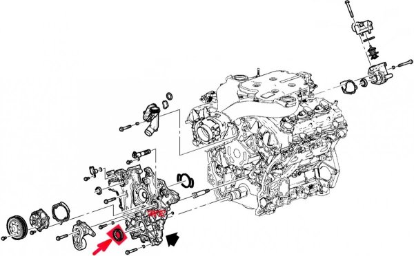 Uszczelniacz wału przód silnika Buick LaCrosse V6 2005-2016