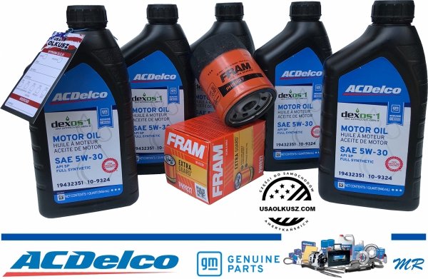 Filtr FRAM + olej ACDelco 5W30 Buick Terraza 3,9 V6