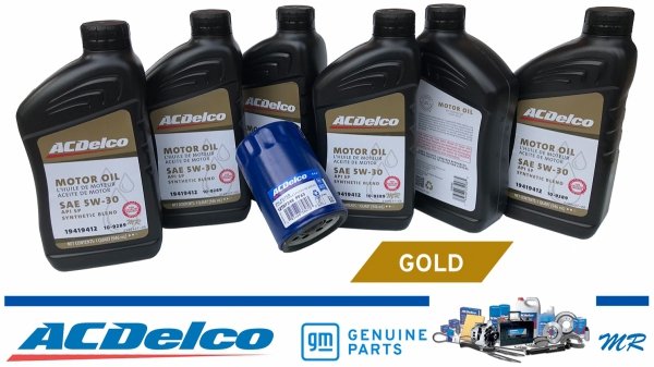 Filtr + olej silnikowy ACDelco Gold Synthetic Blend 5W30 API SP GF-6 GMC Savana 4,3 V6 2018-