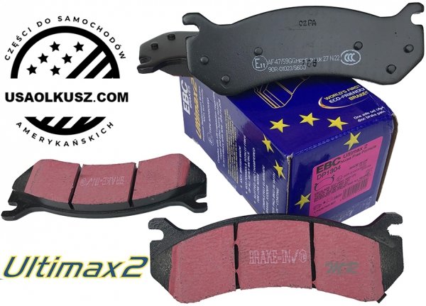 Tylne klocki Ultimax2 + NAWIERCANE NACINANE tarcze hamulcowe EBC seria GD Chevrolet Avalanche 2500 2002-2003